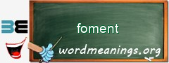 WordMeaning blackboard for foment